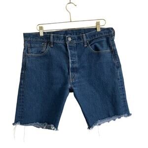 Levi 501 Button Fly Jean Shorts Women's 35 Blue Western Festival‎ Denim